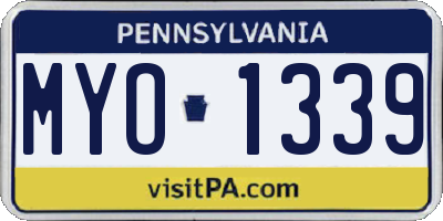 PA license plate MYO1339