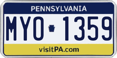 PA license plate MYO1359