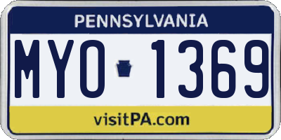 PA license plate MYO1369