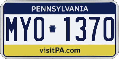 PA license plate MYO1370