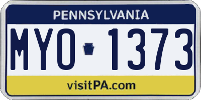 PA license plate MYO1373