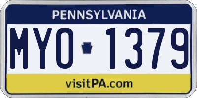 PA license plate MYO1379
