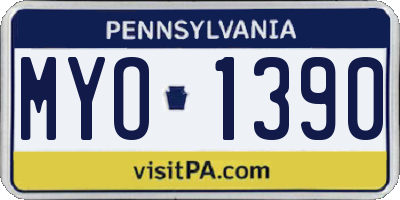 PA license plate MYO1390