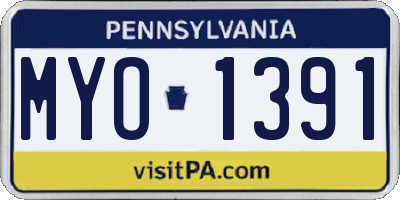 PA license plate MYO1391