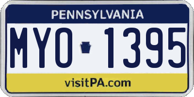 PA license plate MYO1395