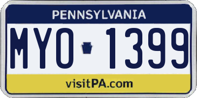 PA license plate MYO1399