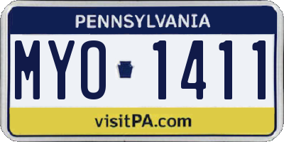 PA license plate MYO1411
