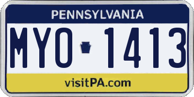 PA license plate MYO1413