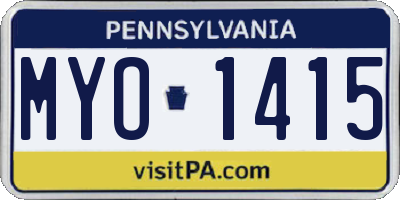 PA license plate MYO1415