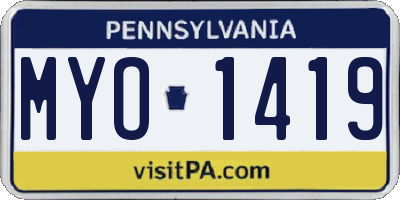 PA license plate MYO1419