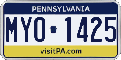 PA license plate MYO1425