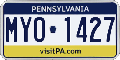 PA license plate MYO1427