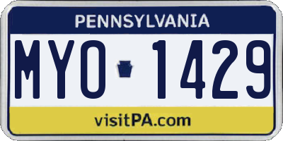 PA license plate MYO1429