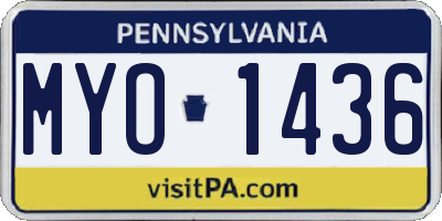 PA license plate MYO1436