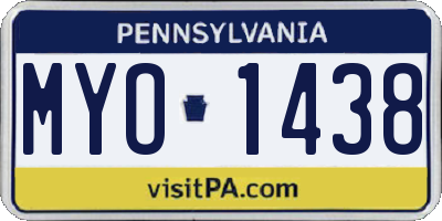 PA license plate MYO1438
