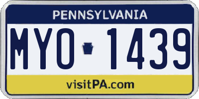 PA license plate MYO1439