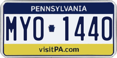 PA license plate MYO1440