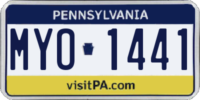 PA license plate MYO1441