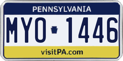 PA license plate MYO1446