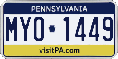 PA license plate MYO1449