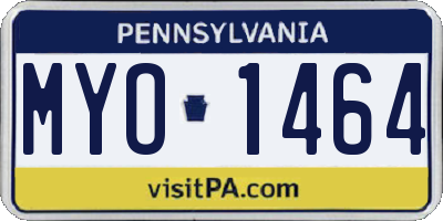 PA license plate MYO1464