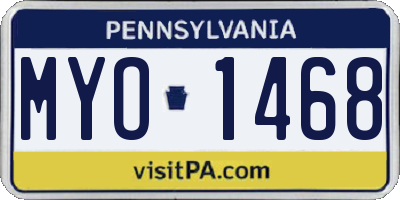 PA license plate MYO1468