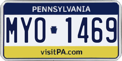 PA license plate MYO1469