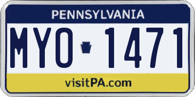 PA license plate MYO1471
