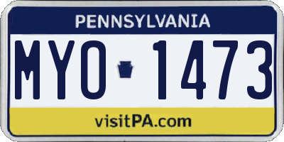 PA license plate MYO1473