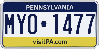 PA license plate MYO1477