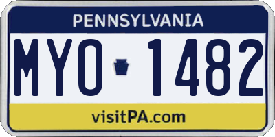 PA license plate MYO1482
