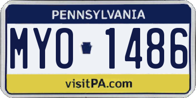 PA license plate MYO1486