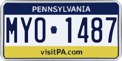 PA license plate MYO1487