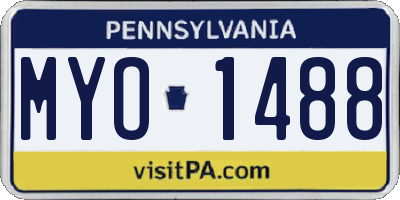 PA license plate MYO1488