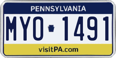 PA license plate MYO1491