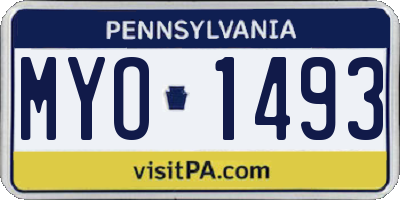 PA license plate MYO1493