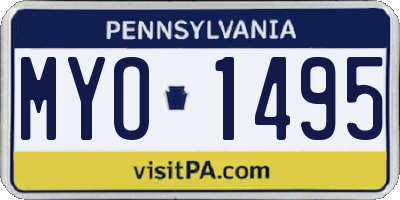 PA license plate MYO1495