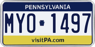 PA license plate MYO1497
