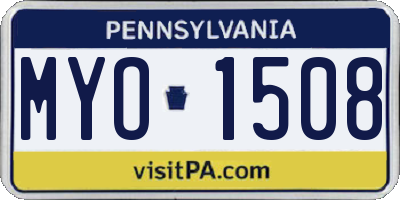 PA license plate MYO1508