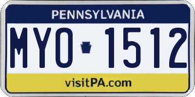 PA license plate MYO1512