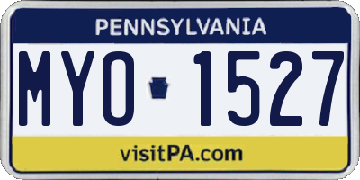 PA license plate MYO1527