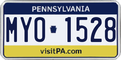 PA license plate MYO1528