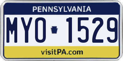 PA license plate MYO1529