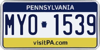 PA license plate MYO1539