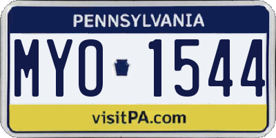 PA license plate MYO1544