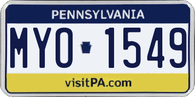 PA license plate MYO1549