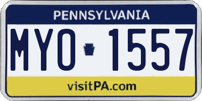 PA license plate MYO1557