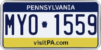 PA license plate MYO1559