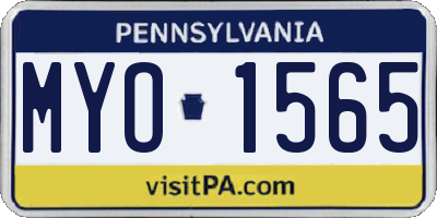 PA license plate MYO1565