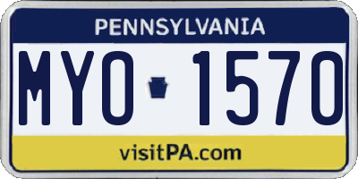 PA license plate MYO1570